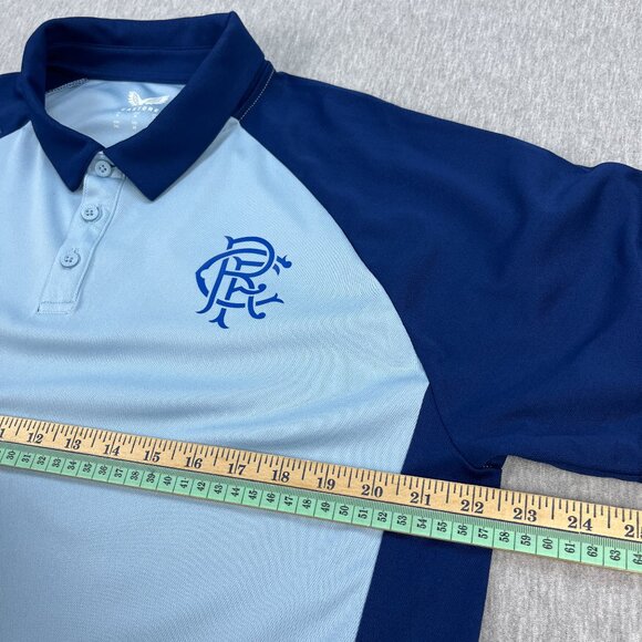 Castore Glasgow Rangers FC Polo Shirt Mens XL Blue Two-Tone 32Red Soccer Footy - Picture 5 of 10